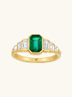 BAGUE ART DÉCO ÉMERAUDE 0,9CT