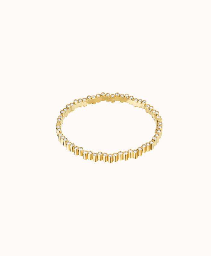 Bracelet manchette or et diamants  Gold and diamond cuff bracelet