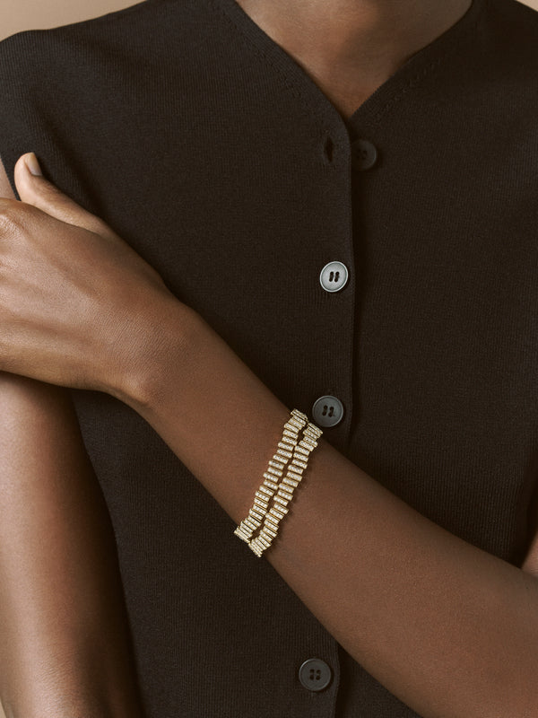 DOUBLE BRACELET EDGE FLOW PAVÉ