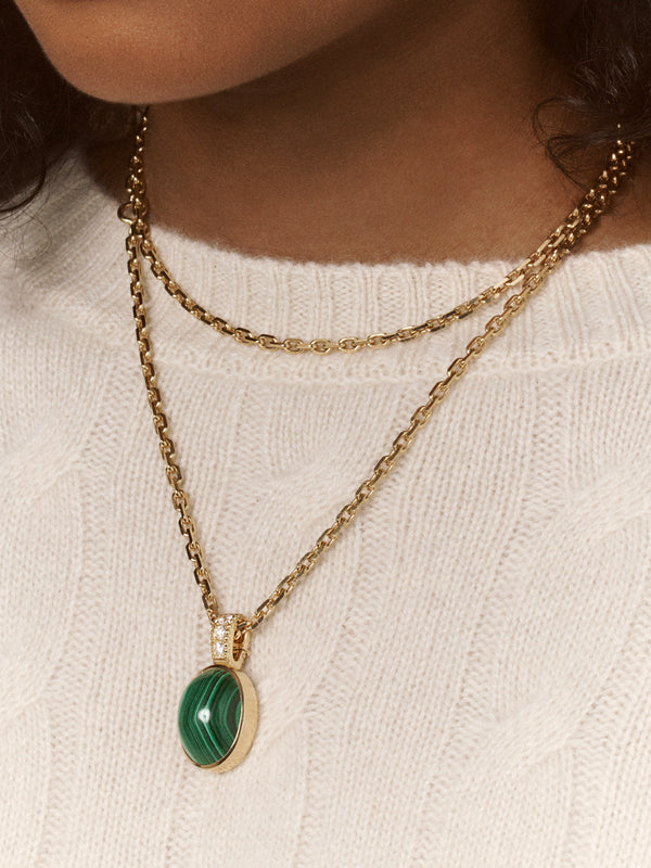 TALISMAN CABOCHON MALACHITE