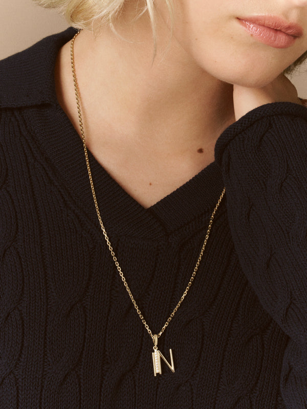 LETTRE ALPHA-EDGE PAVÉE N