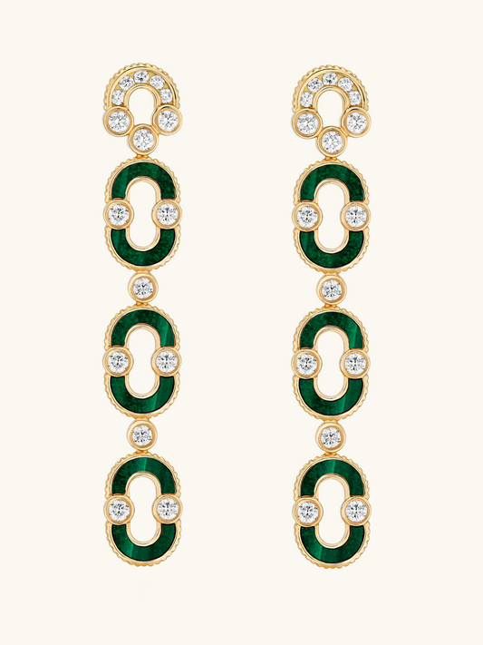 MAGNETIC TRIO MALACHITE EARRINGS