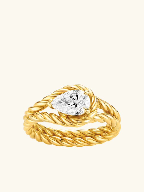 BAGUE NOEUD D'AMOUR POIRE 1,01CTS