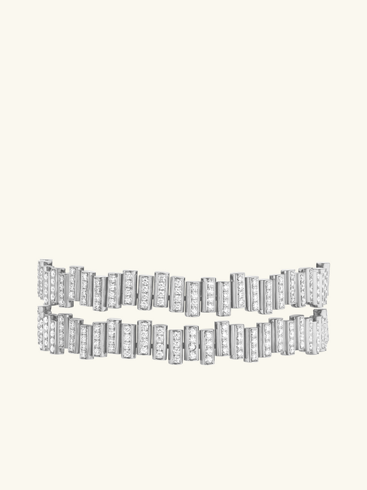 DOUBLE BRACELET EDGE FLOW PAVÉ