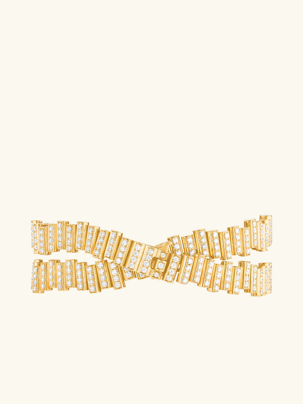 DOUBLE BRACELET EDGE FLOW PAVÉ