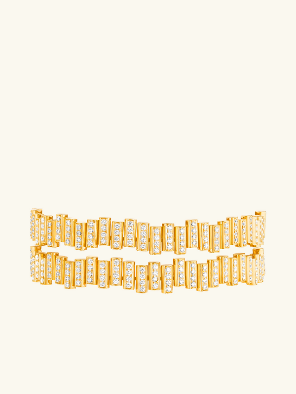 DOUBLE BRACELET EDGE FLOW PAVÉ