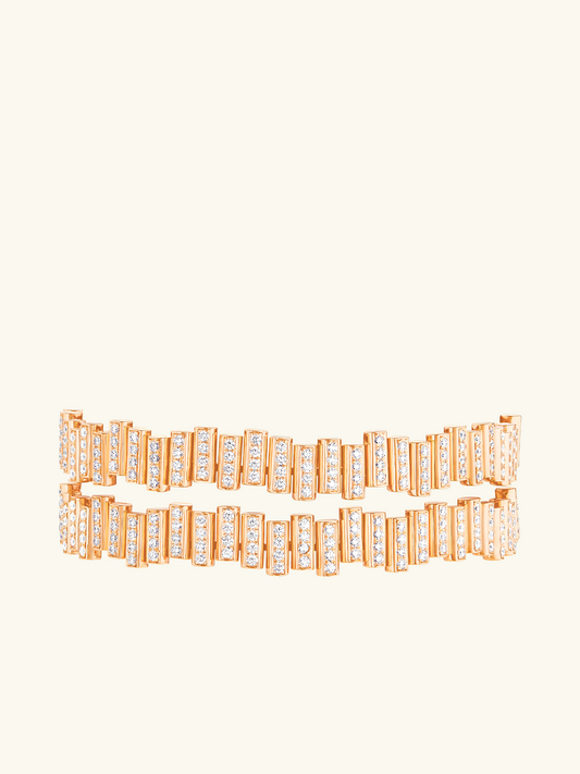 DOUBLE BRACELET EDGE FLOW PAVÉ
