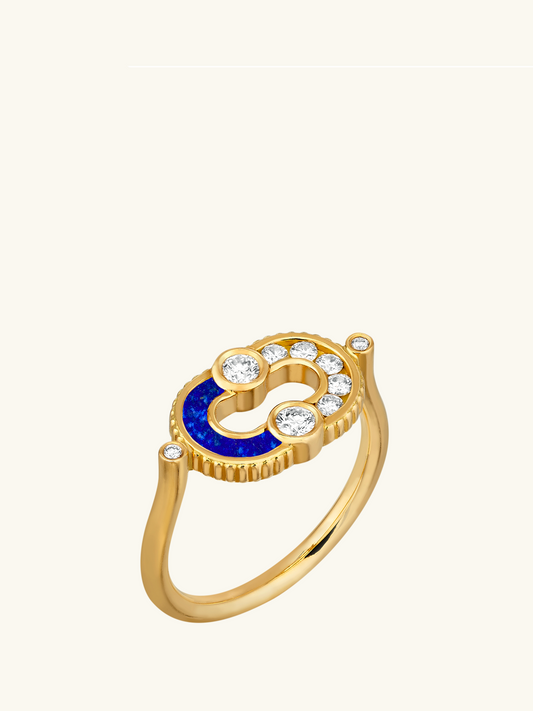 BAGUE MAGNETIC SEMI LAPIS-LAZULI