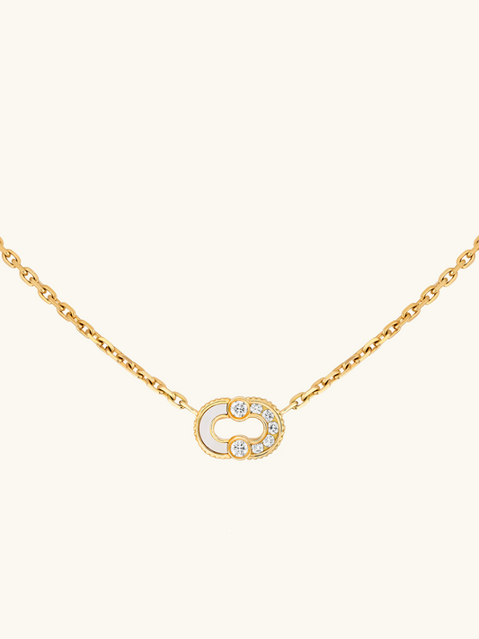 MAGNETIC SEMI MOTHER-OF-PEARL NECKLACE