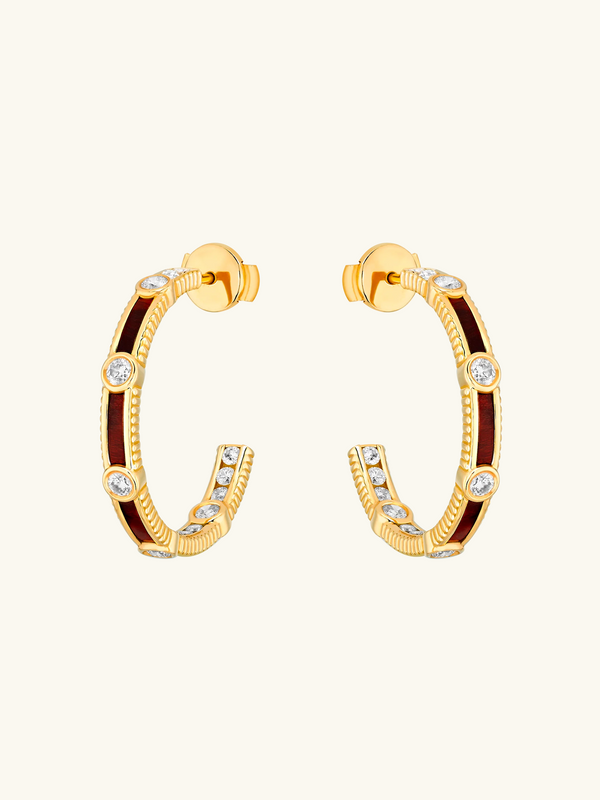 CRÉOLES RAYON OEIL DE TAUREAU ET DIAMANTS