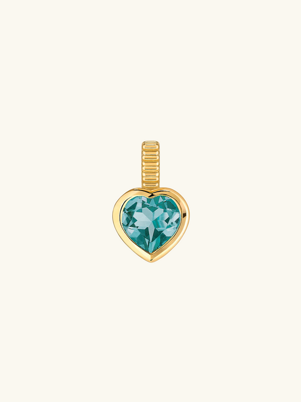 Aquamarine cœur charm