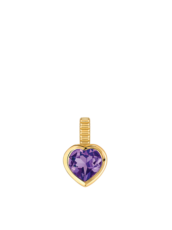 Amethyst cœur charm