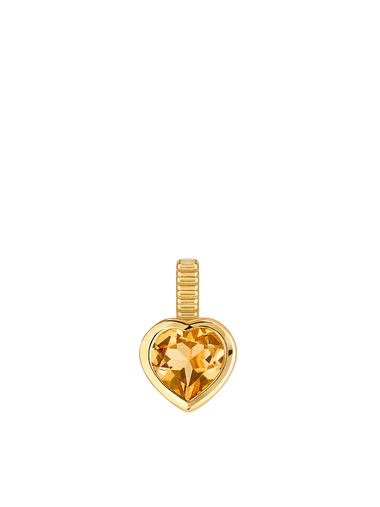 Citrine cœur charm