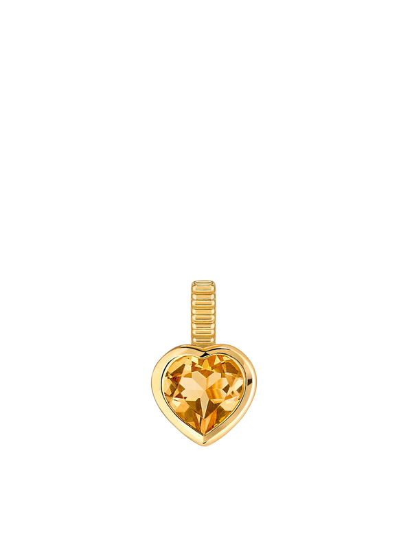 Citrine cœur charm