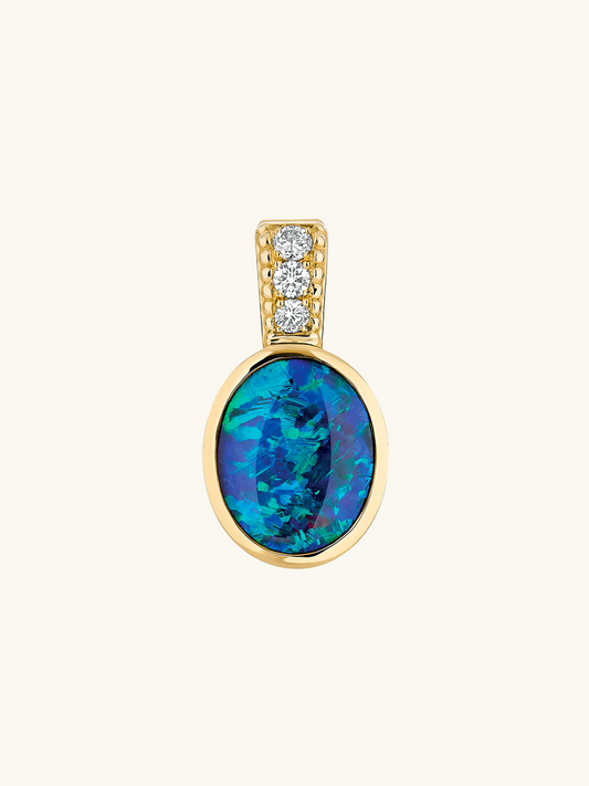 TALISMAN CABOCHON OPALE NOIRE